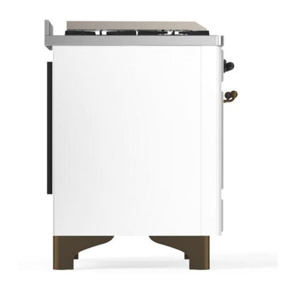 ILVE Majestic II 60 inch Triple Glass Door Natural Gas Dual Fuel Range Burnished White
