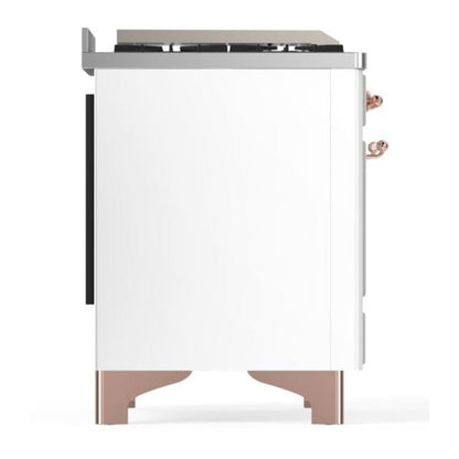 ILVE Majestic II 60 inch Triple Glass Door Natural Gas Dual Fuel Range Copper White