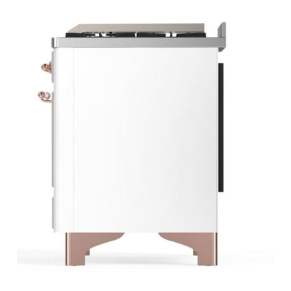 ILVE Majestic II 60 inch Triple Glass Door Natural Gas Dual Fuel Range Copper White