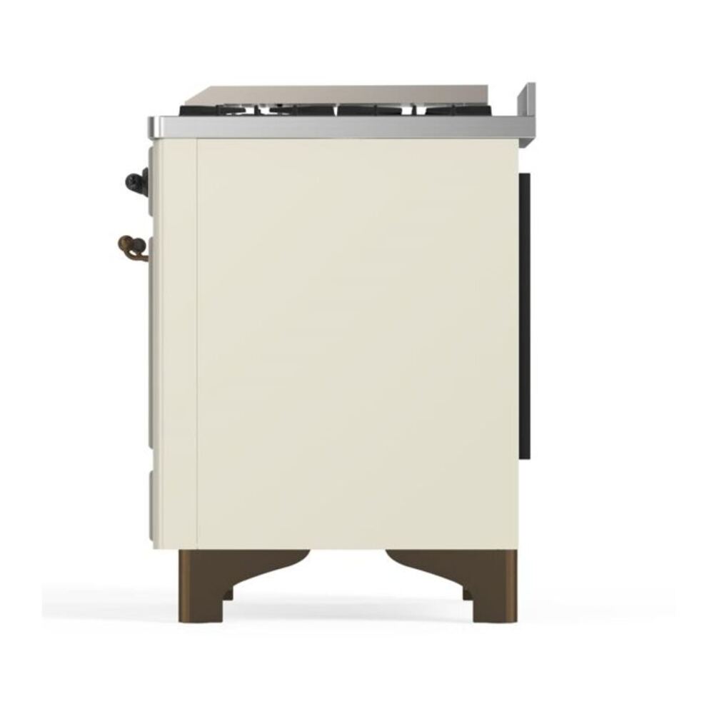 ILVE Majestic II 60 inch Solid Door Natural Gas Dual Fuel Range Burnished Antique White