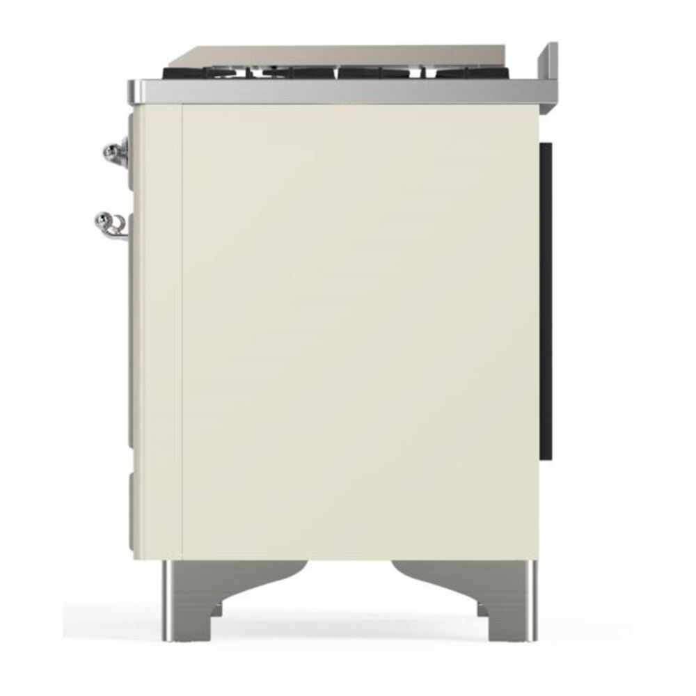ILVE Majestic II 60 inch Solid Door Natural Gas Dual Fuel Range Chrome Antique White