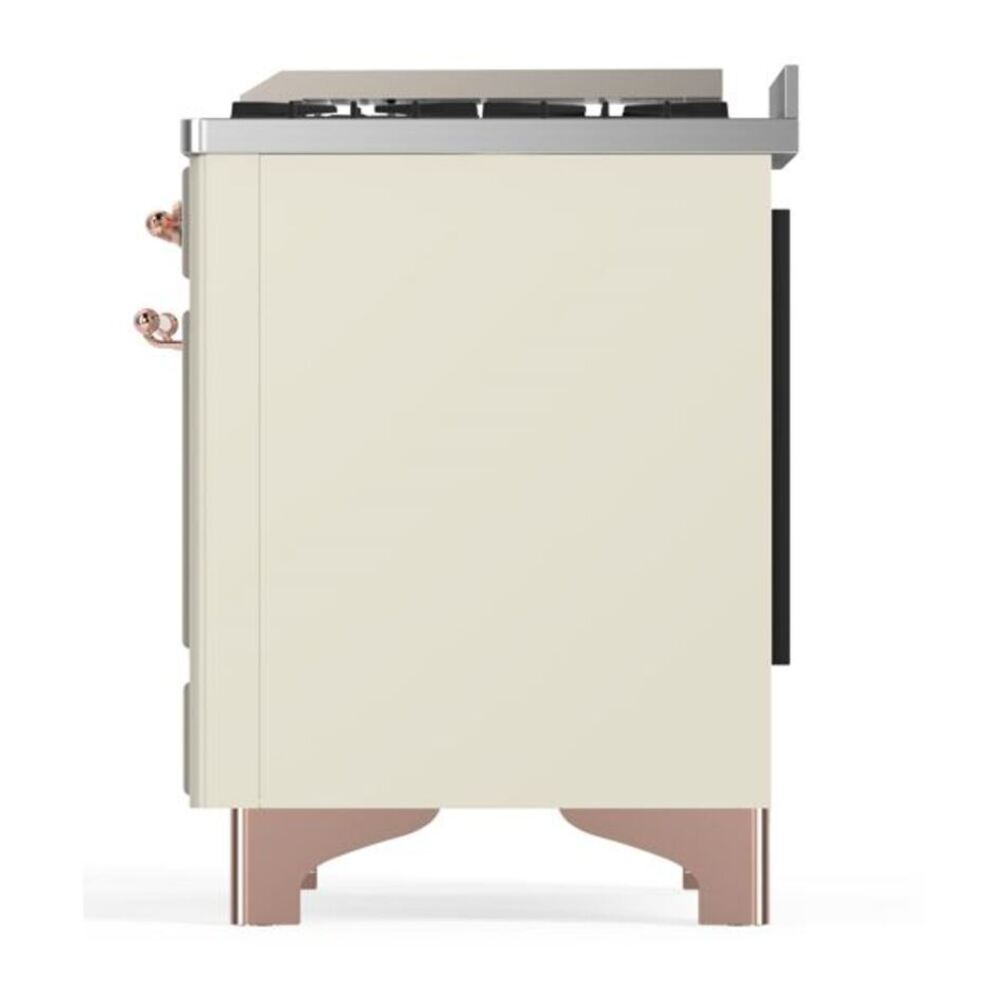 ILVE Majestic II 60 inch Solid Door Natural Gas Dual Fuel Range Copper Antique White
