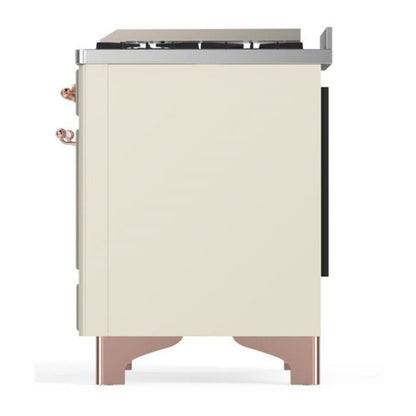 ILVE Majestic II 60 inch Solid Door Natural Gas Dual Fuel Range Copper Antique White