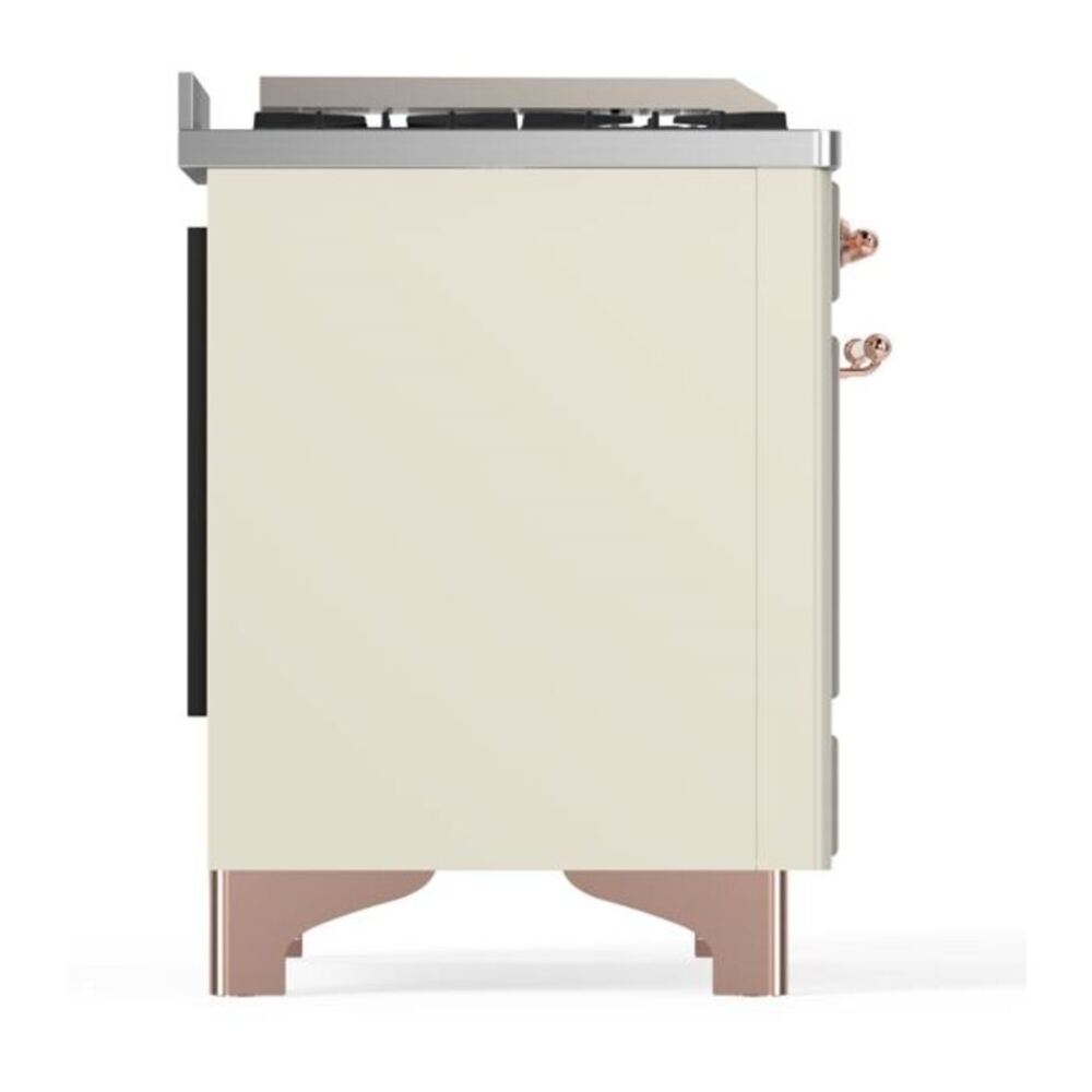ILVE Majestic II 60 inch Solid Door Natural Gas Dual Fuel Range Copper Antique White