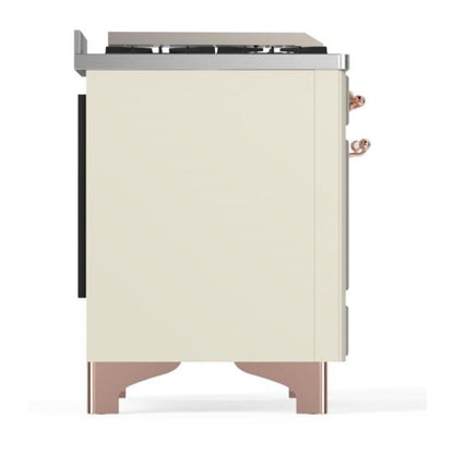 ILVE Majestic II 60 inch Solid Door Natural Gas Dual Fuel Range Copper Antique White