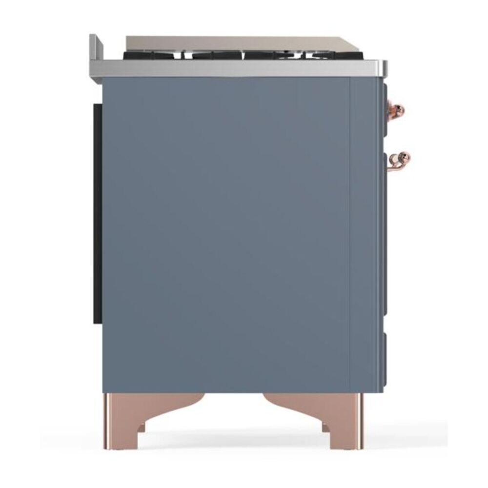 ILVE Majestic II 60 inch Solid Door Natural Gas Dual Fuel Range Copper Blue Grey