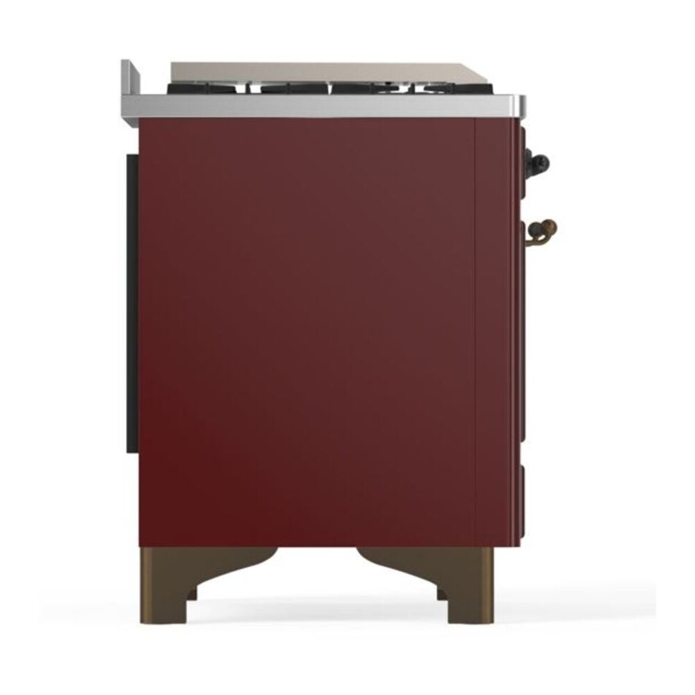 ILVE Majestic II 60" Burgundy Dual Fuel Range with 9 Burners and Griddle Solid Door Liquid Propane