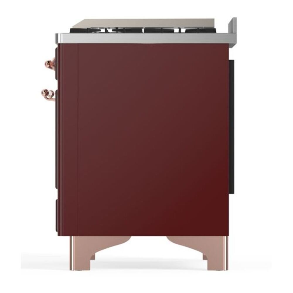 ILVE Majestic II 60 inch Solid Door Natural Gas Dual Fuel Range Copper Burgundy