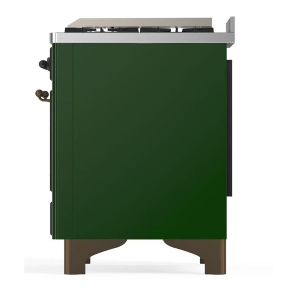 ILVE Majestic II 60 inch Solid Door Natural Gas Dual Fuel Range Burnished Emerald Green