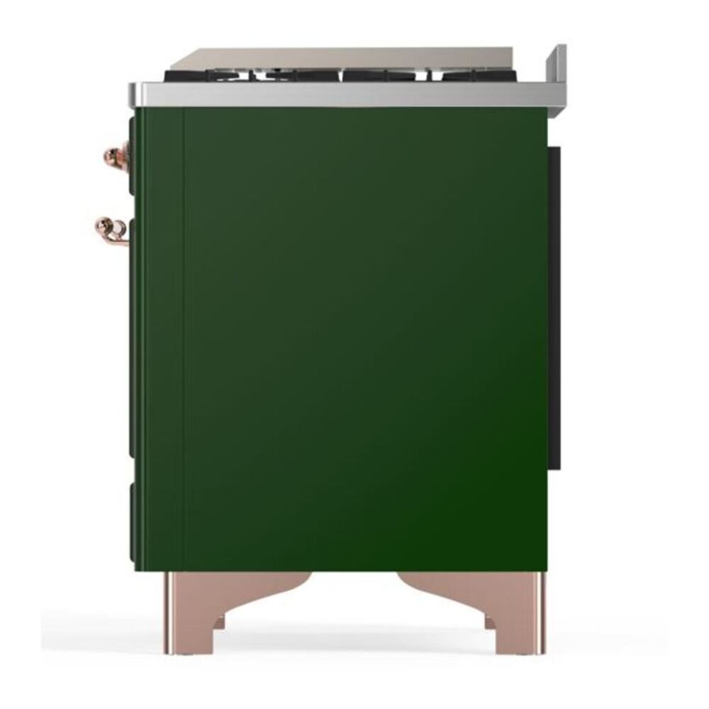 ILVE Majestic II 60 inch Solid Door Natural Gas Dual Fuel Range Copper Emerald Green
