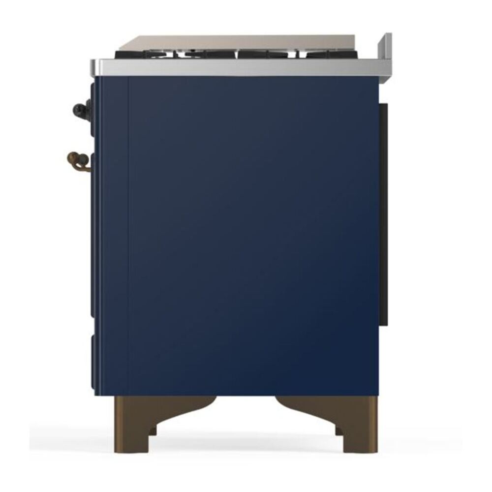 ILVE Majestic II 60" Midnight Blue Dual Fuel Range with 9 Burners and Griddle Solid Door Liquid Propane