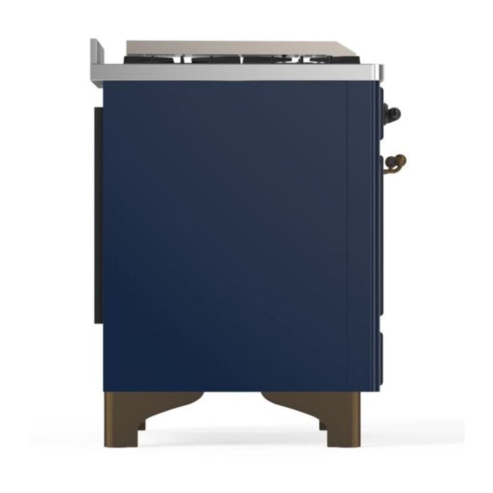 ILVE Majestic II 60" Midnight Blue Dual Fuel Range with 9 Burners and Griddle Solid Door Liquid Propane