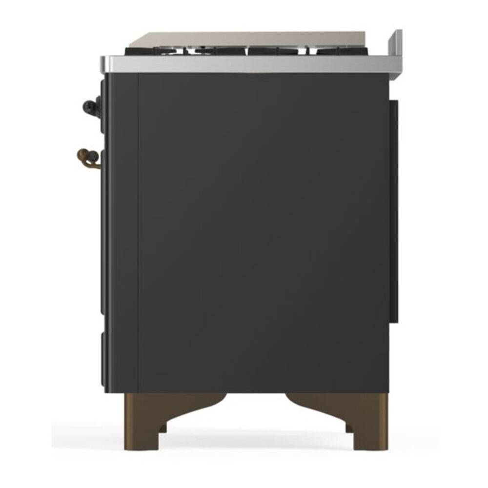ILVE Majestic II 60 inch Solid Door Natural Gas Dual Fuel Range Burnished Graphite Matte