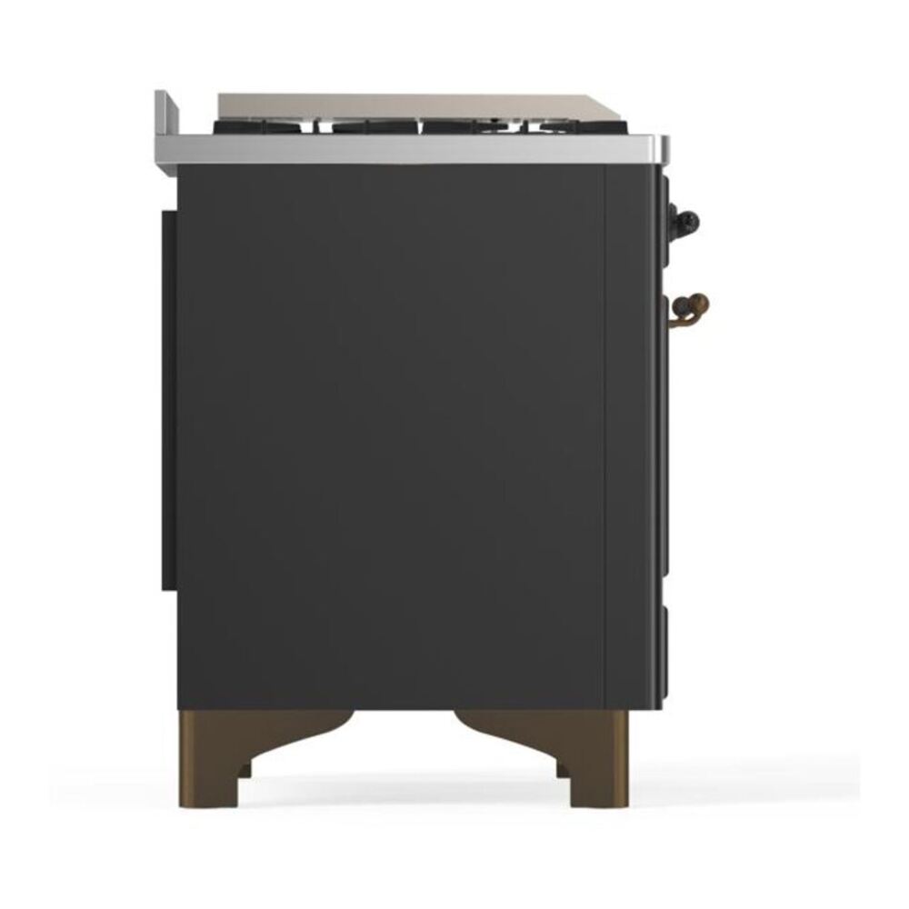 ILVE Majestic II 60 inch Solid Door Natural Gas Dual Fuel Range Burnished Graphite Matte