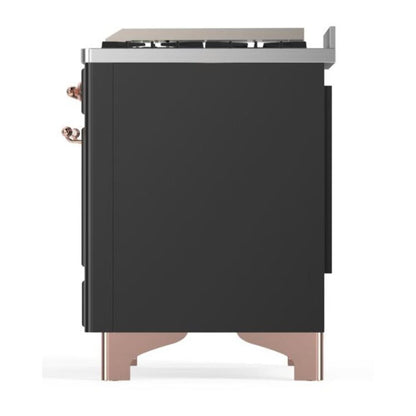 ILVE Majestic II 60 inch Solid Door Natural Gas Dual Fuel Range Copper Graphite Matte
