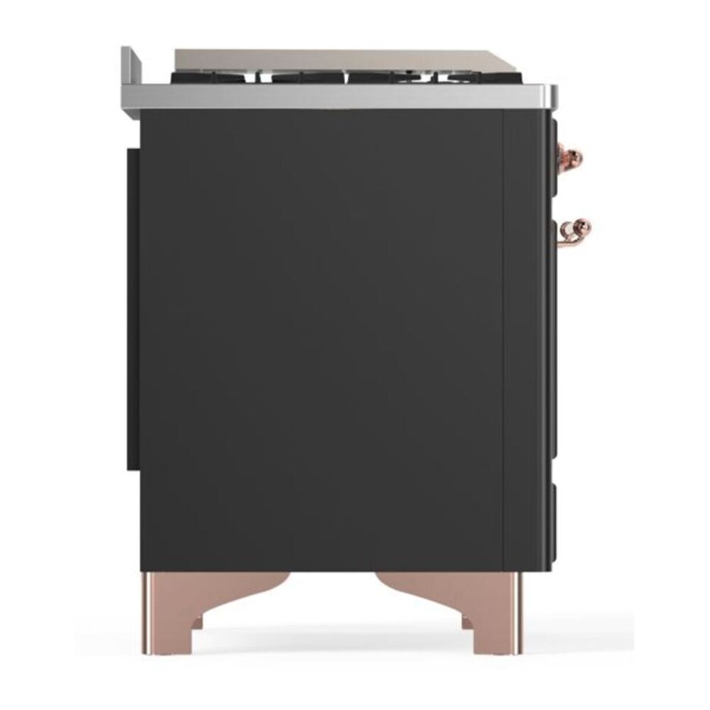 ILVE Majestic II 60 inch Solid Door Natural Gas Dual Fuel Range Copper Graphite Matte