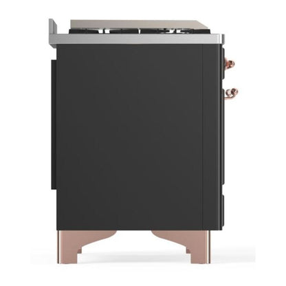 ILVE Majestic II 60 inch Solid Door Natural Gas Dual Fuel Range Copper Graphite Matte