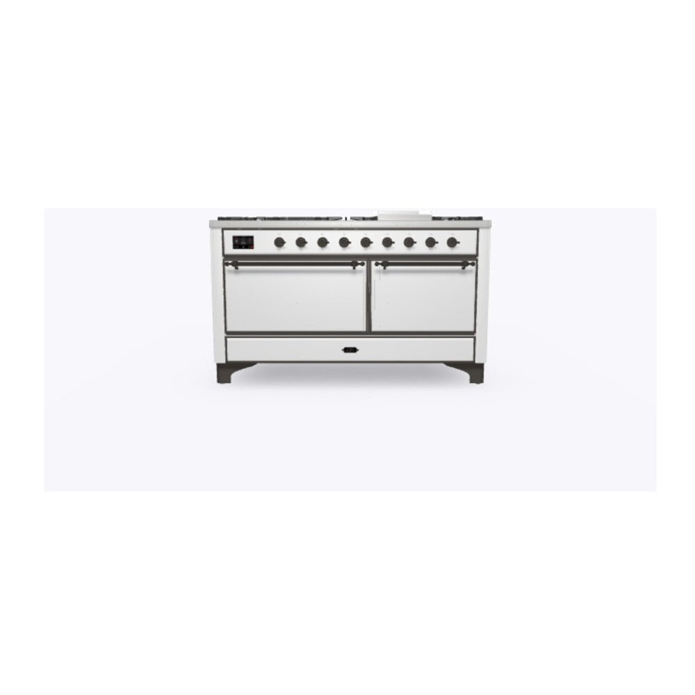 ILVE Majestic II 60 inch Solid Door Natural Gas Dual Fuel Range Burnished RAL
