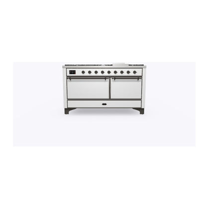 ILVE Majestic II 60 inch Solid Door Natural Gas Dual Fuel Range Burnished RAL