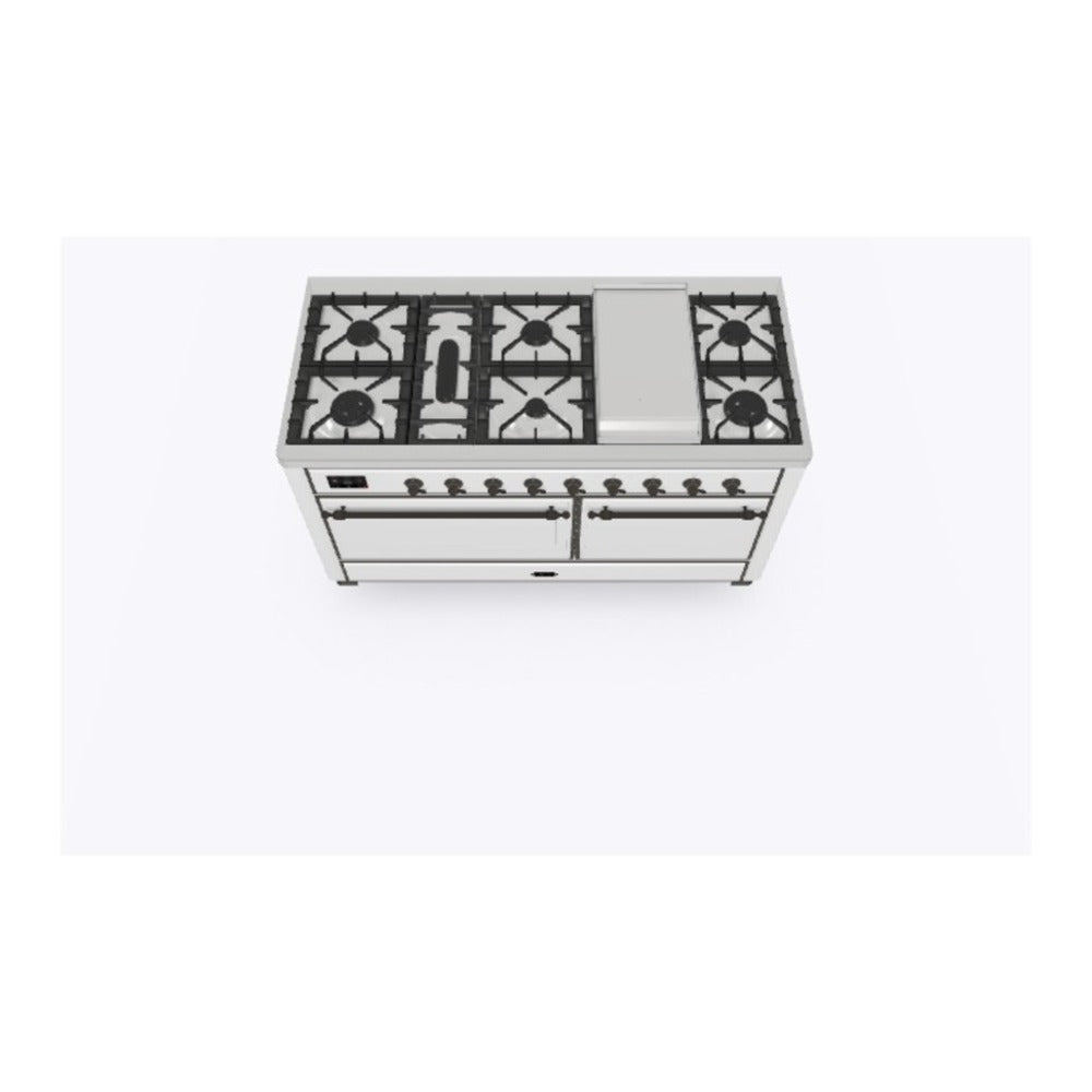 ILVE Majestic II 60 inch Solid Door Natural Gas Dual Fuel Range Burnished RAL