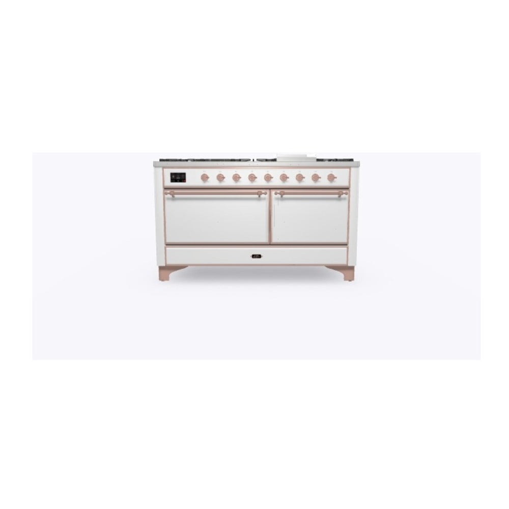 ILVE Majestic II 60 inch Solid Door Natural Gas Dual Fuel Range Copper RAL