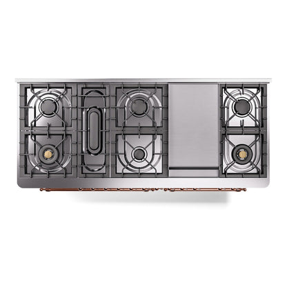 ILVE Majestic II 60 inch Solid Door Natural Gas Dual Fuel Range Copper RAL