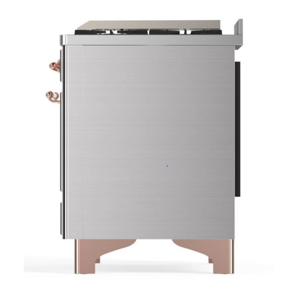 ILVE Majestic II 60 inch Solid Door Natural Gas Dual Fuel Range Copper Stainless Steel