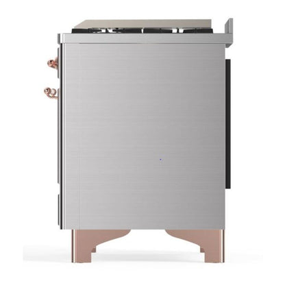 ILVE Majestic II 60 inch Solid Door Natural Gas Dual Fuel Range Copper Stainless Steel