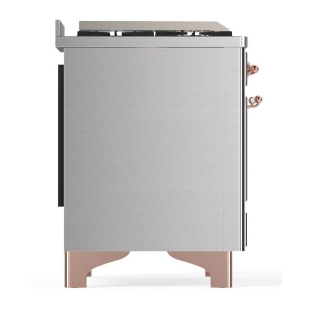 ILVE Majestic II 60 inch Solid Door Natural Gas Dual Fuel Range Copper Stainless Steel