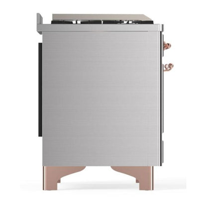 ILVE Majestic II 60 inch Solid Door Natural Gas Dual Fuel Range Copper Stainless Steel