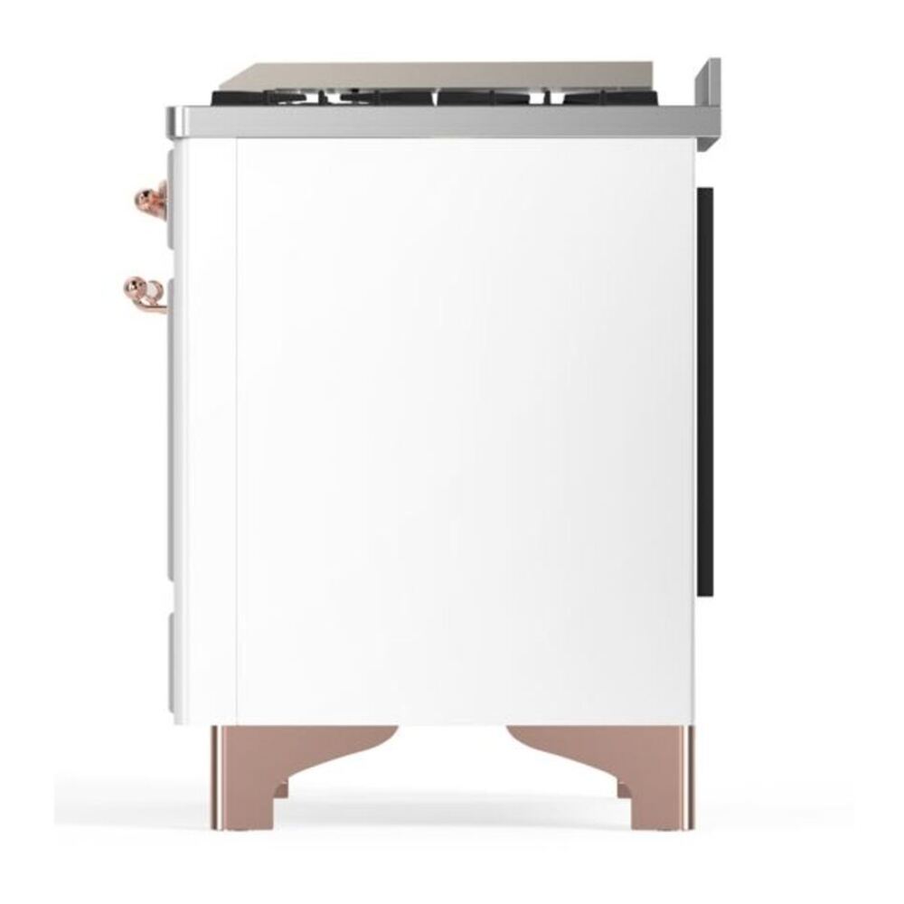 ILVE Majestic II 60 inch Solid Door Natural Gas Dual Fuel Range Copper White