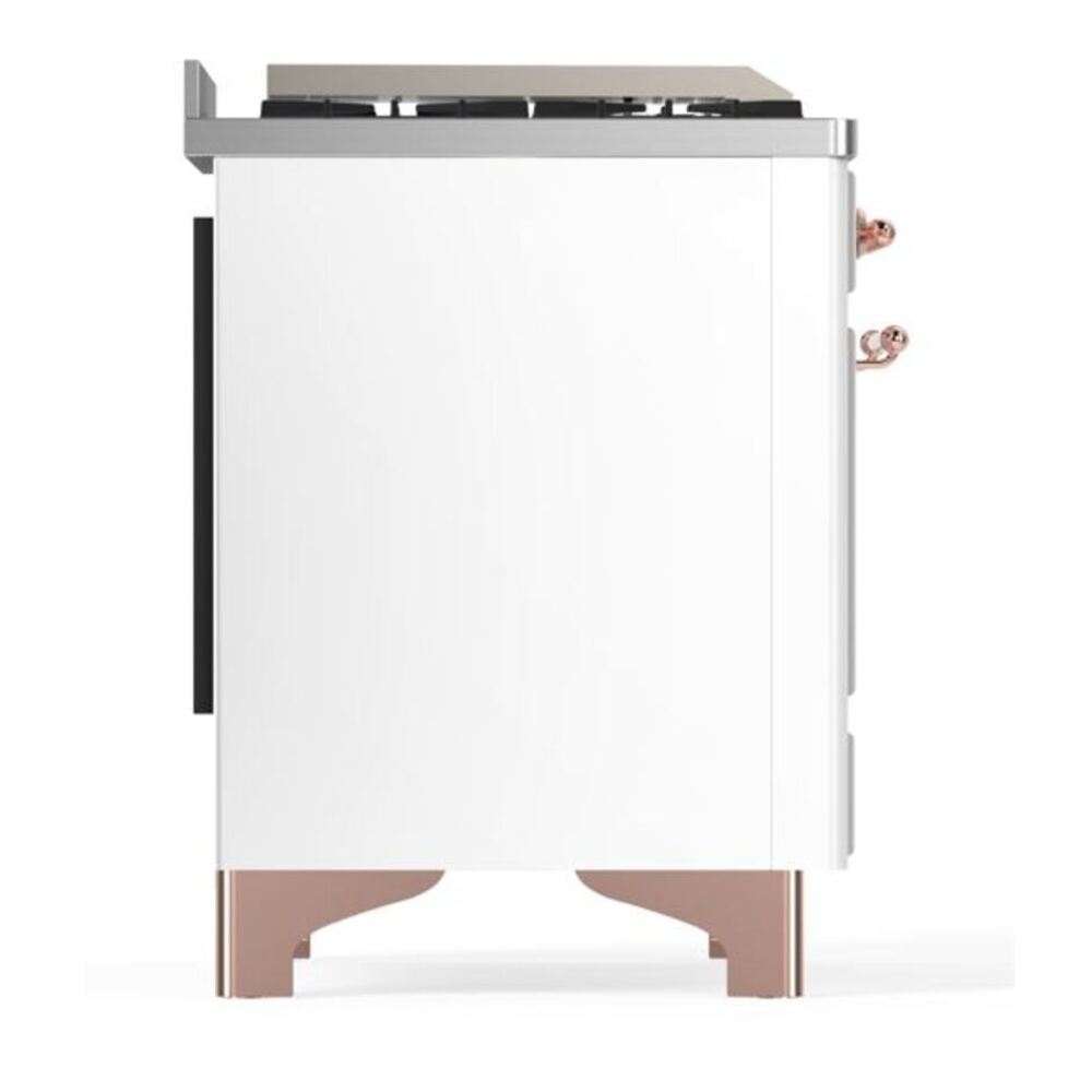ILVE Majestic II 60 inch Solid Door Natural Gas Dual Fuel Range Copper White