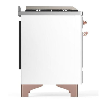 ILVE Majestic II 60 inch Solid Door Natural Gas Dual Fuel Range Copper White