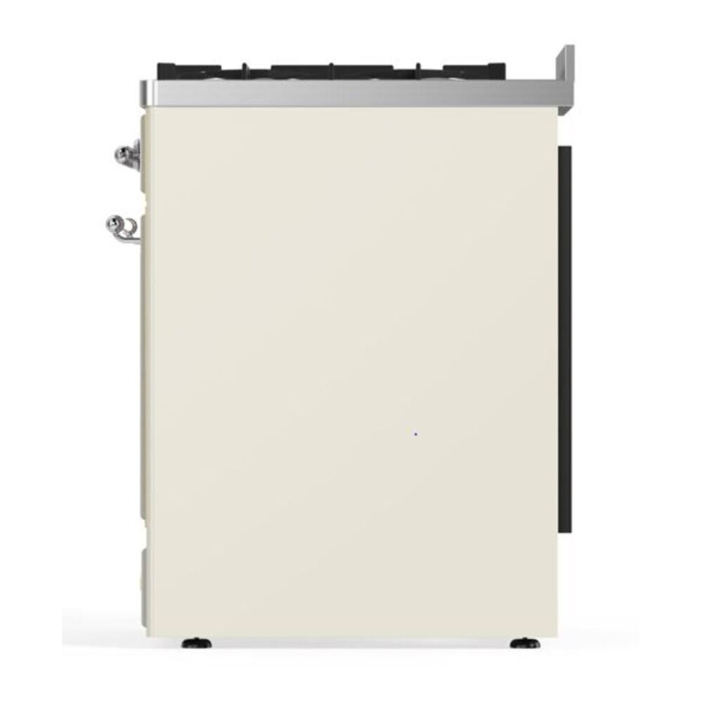 ILVE Majestic II 30 inch Triple Glass Door Natural Gas Dual Fuel Range Chrome Antique White
