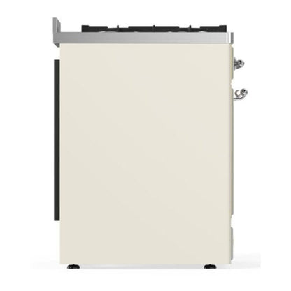ILVE Majestic II 30 inch Triple Glass Door Natural Gas Dual Fuel Range Chrome Antique White