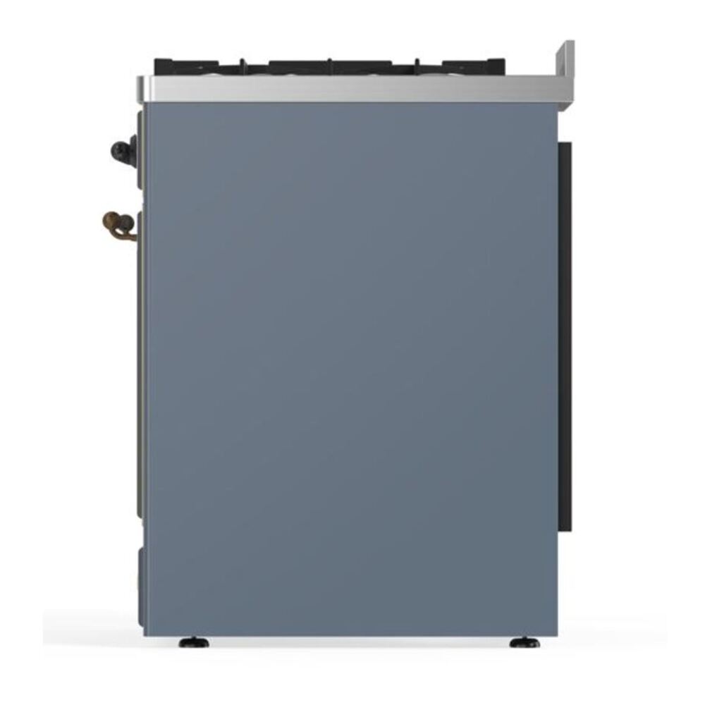 ILVE Majestic II 30 inch Triple Glass Door Natural Gas Dual Fuel Range Burnished Blue Grey