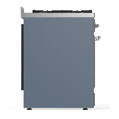 ILVE Majestic II 30 inch Triple Glass Door Natural Gas Dual Fuel Range Chrome Blue Grey