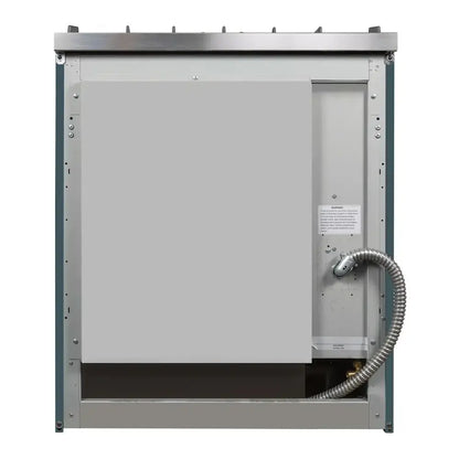 ILVE Majestic II 30 inch Triple Glass Door Natural Gas Dual Fuel Range Brass Blue Grey