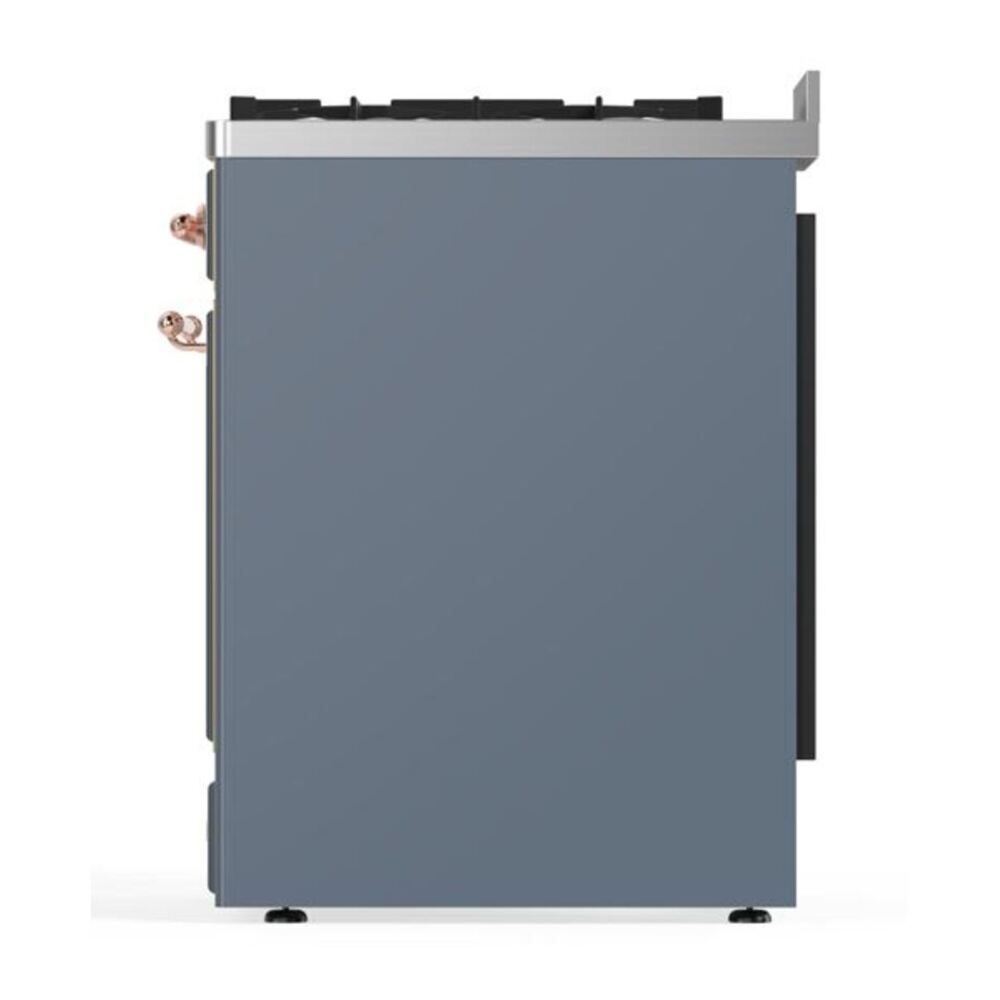ILVE Majestic II 30 inch Triple Glass Door Natural Gas Dual Fuel Range Copper Blue Grey