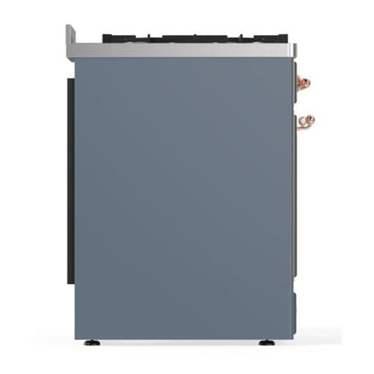 ILVE Majestic II 30 inch Triple Glass Door Natural Gas Dual Fuel Range Copper Blue Grey