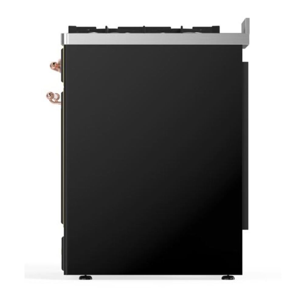 ILVE Majestic II 30 inch Triple Glass Door Natural Gas Dual Fuel Range Copper Glossy Black