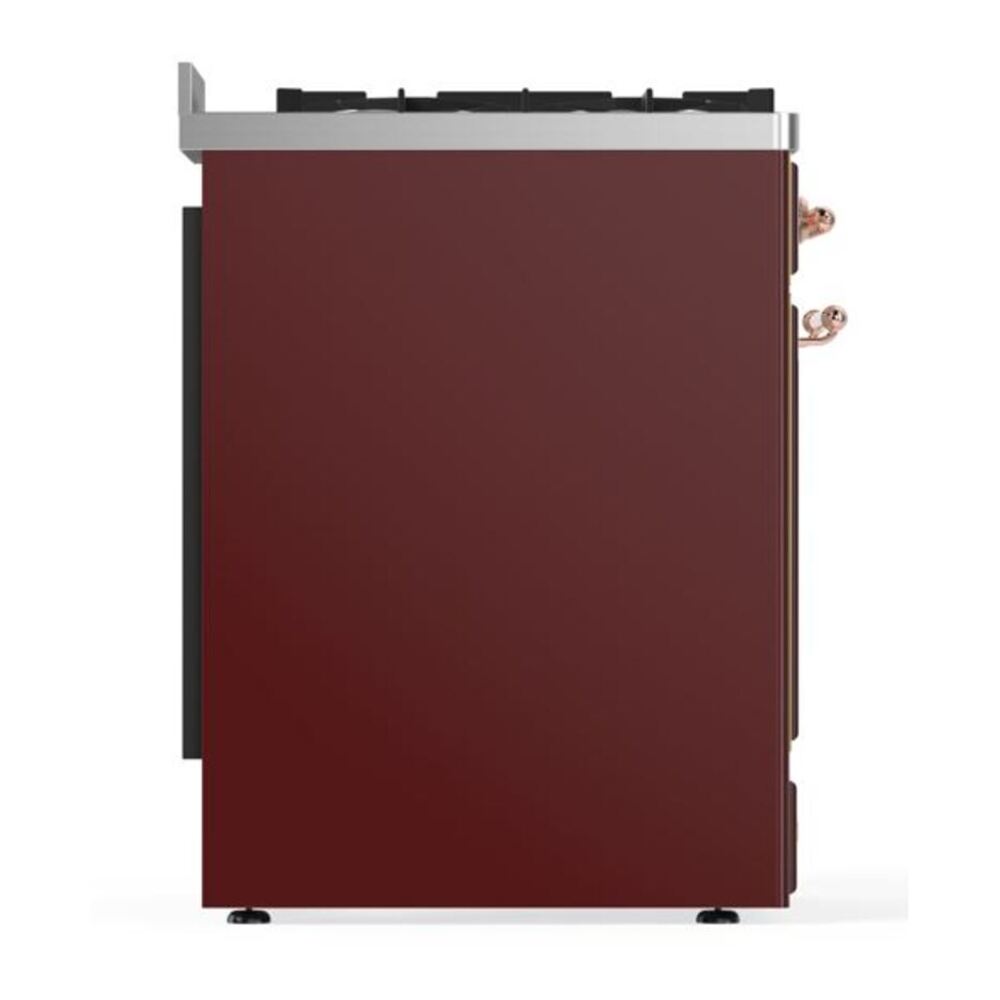 ILVE Majestic II 30 inch Triple Glass Door Natural Gas Dual Fuel Range Copper Burgundy