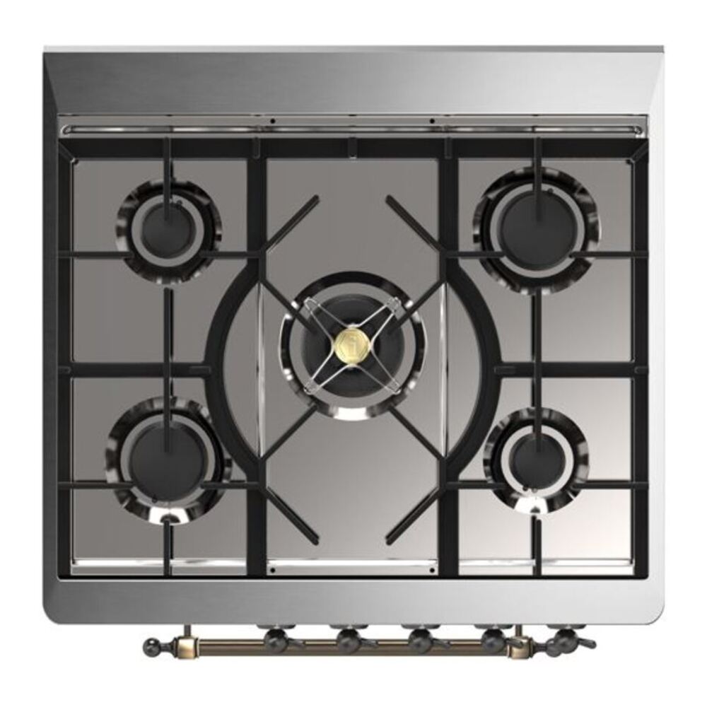 ILVE Majestic II 30 inch Triple Glass Door Natural Gas Dual Fuel Range Burnished Emerald Green
