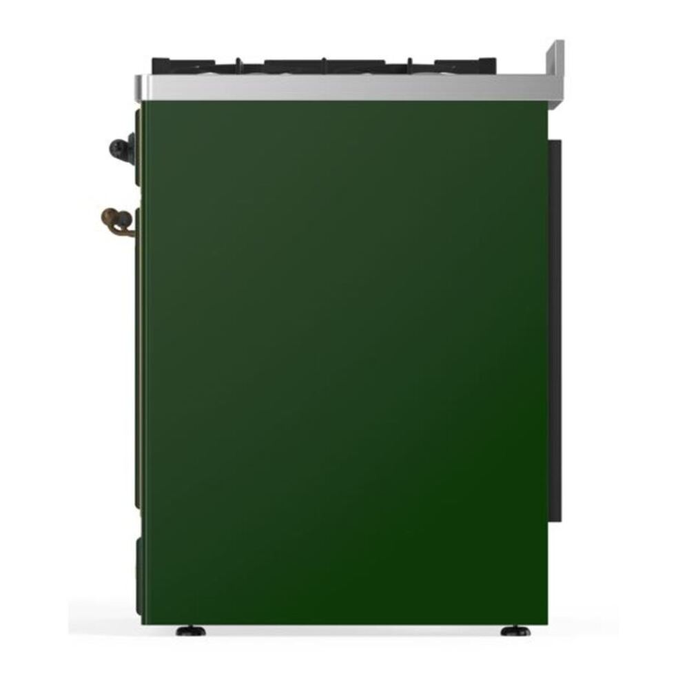 ILVE Majestic II 30 inch Triple Glass Door Natural Gas Dual Fuel Range Burnished Emerald Green