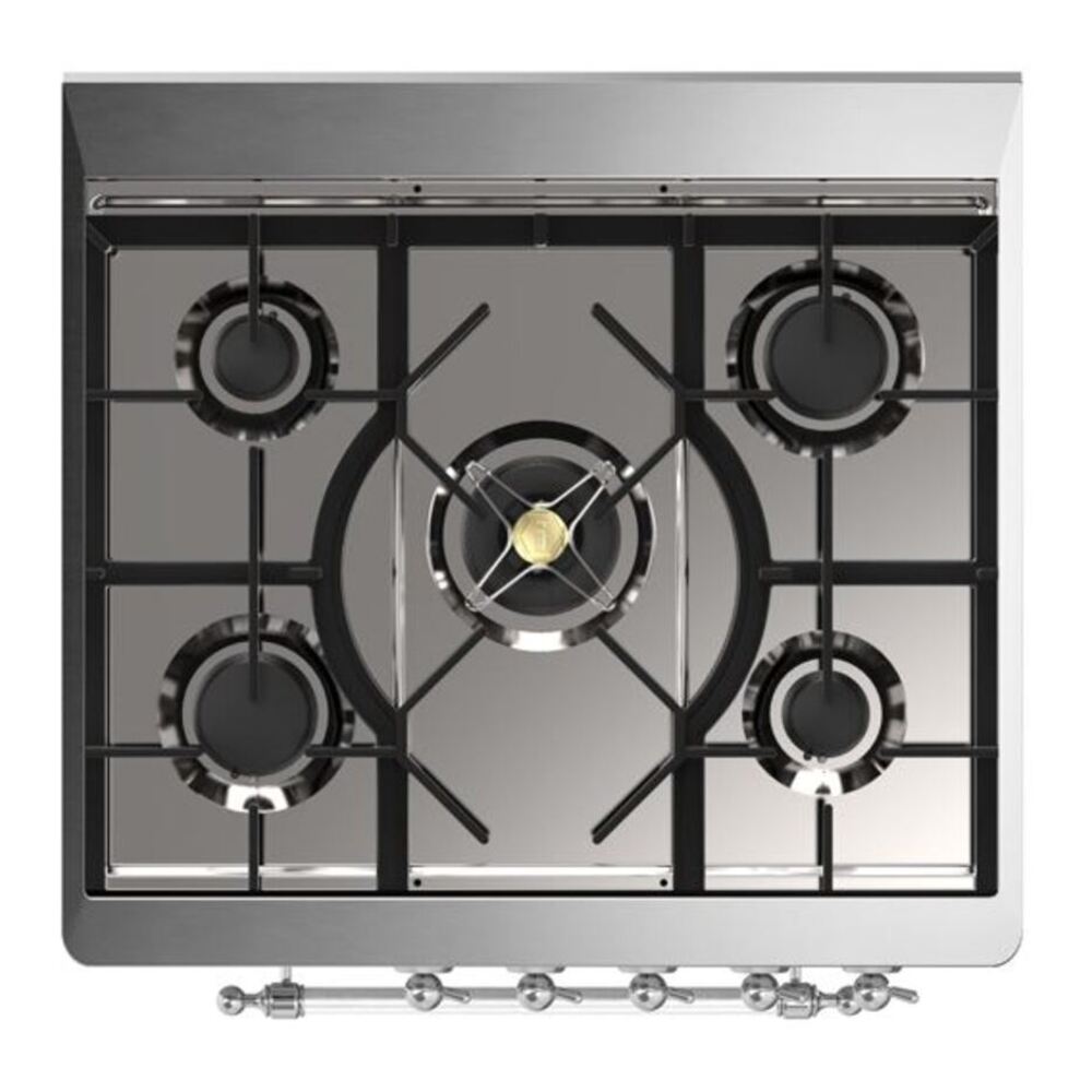 ILVE Majestic II 30 inch Triple Glass Door Natural Gas Dual Fuel Range Chrome Emerald Green