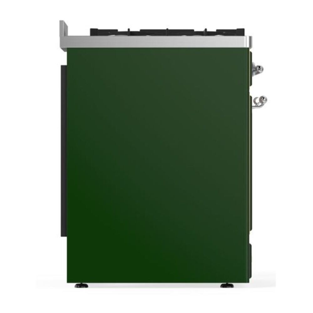 ILVE Majestic II 30 inch Triple Glass Door Natural Gas Dual Fuel Range Chrome Emerald Green