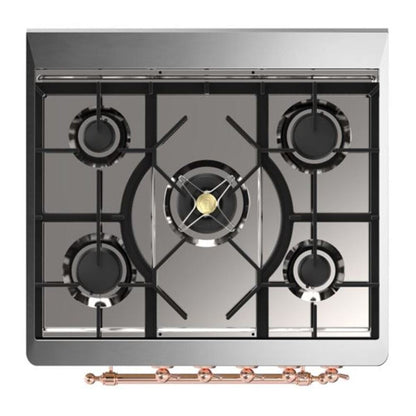 ILVE Majestic II 30 inch Triple Glass Door Natural Gas Dual Fuel Range Copper Emerald Green