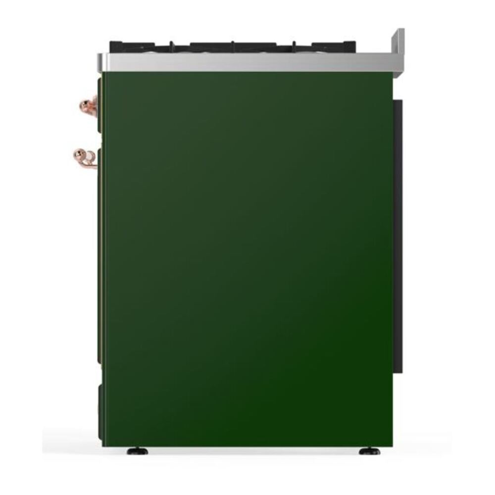 ILVE Majestic II 30 inch Triple Glass Door Natural Gas Dual Fuel Range Copper Emerald Green
