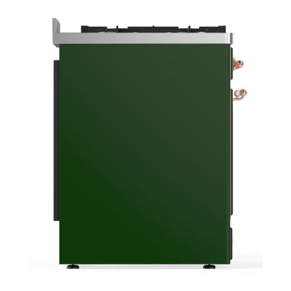 ILVE Majestic II 30 inch Triple Glass Door Natural Gas Dual Fuel Range Copper Emerald Green