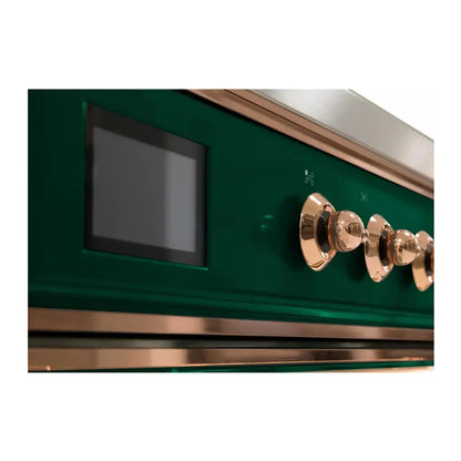 ILVE Majestic II 30 inch Triple Glass Door Natural Gas Dual Fuel Range Copper Emerald Green